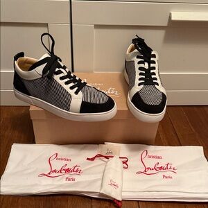 Christian Louboutin Striped Black and White Sneakers Rantulow style size 44